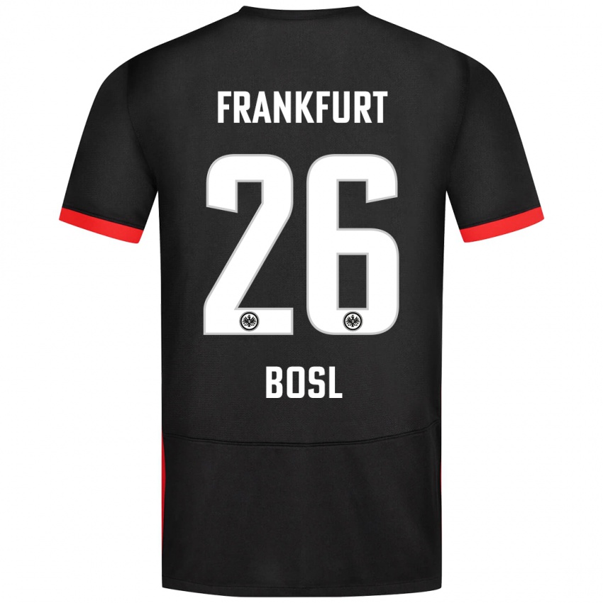 Mænd Cara Bosl #26 Sort Udebane Spillertrøjer 2024/25 Trøje T-Shirt