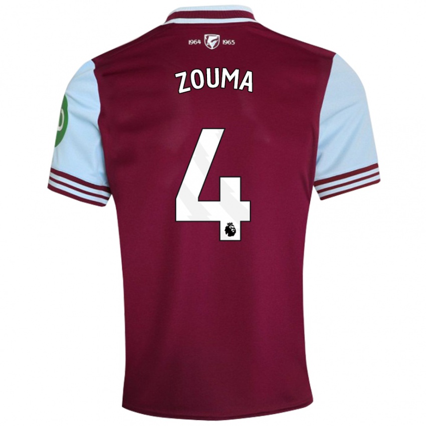 Kvinder Kurt Zouma #4 Mørkerød Hjemmebane Spillertrøjer 2024/25 Trøje T-Shirt