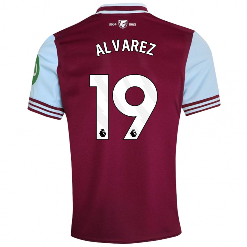 Kvinder Edson Alvarez #19 Mørkerød Hjemmebane Spillertrøjer 2024/25 Trøje T-Shirt