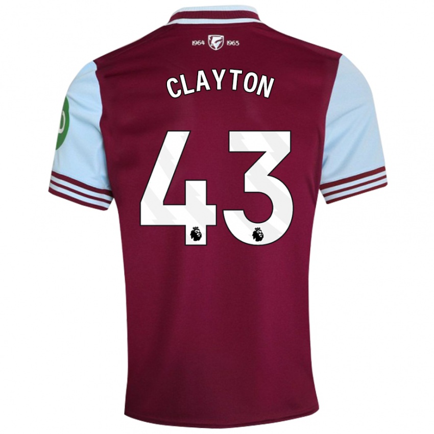 Kvinder Regan Clayton #43 Mørkerød Hjemmebane Spillertrøjer 2024/25 Trøje T-Shirt