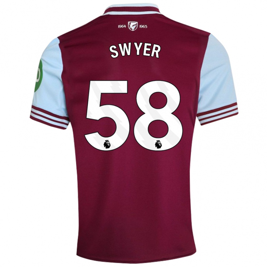 Kvinder Kamarai Swyer #58 Mørkerød Hjemmebane Spillertrøjer 2024/25 Trøje T-Shirt