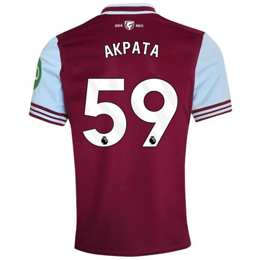 Kvinder Tyron Akpata #59 Mørkerød Hjemmebane Spillertrøjer 2024/25 Trøje T-Shirt