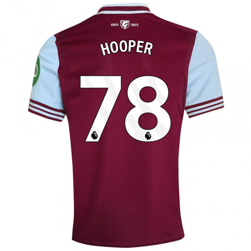 Kvinder Finley Hooper #78 Mørkerød Hjemmebane Spillertrøjer 2024/25 Trøje T-Shirt