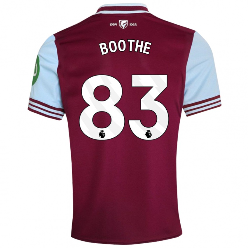 Kvinder Sebastian Boothe #83 Mørkerød Hjemmebane Spillertrøjer 2024/25 Trøje T-Shirt