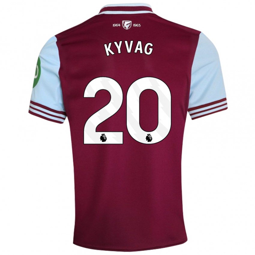 Kvinder Thea Kyvag #20 Mørkerød Hjemmebane Spillertrøjer 2024/25 Trøje T-Shirt