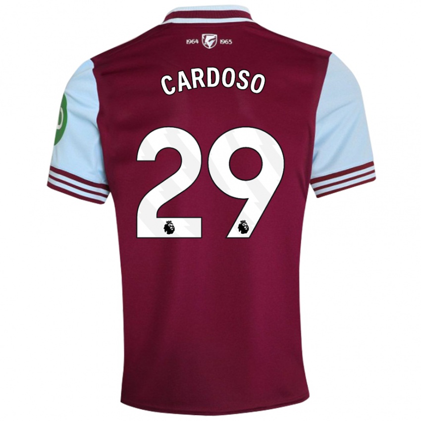 Kvinder Goncalo Cardoso #29 Mørkerød Hjemmebane Spillertrøjer 2024/25 Trøje T-Shirt