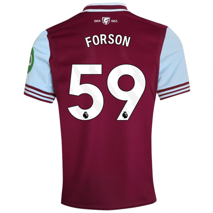 Kvinder Keenan Forson #59 Mørkerød Hjemmebane Spillertrøjer 2024/25 Trøje T-Shirt