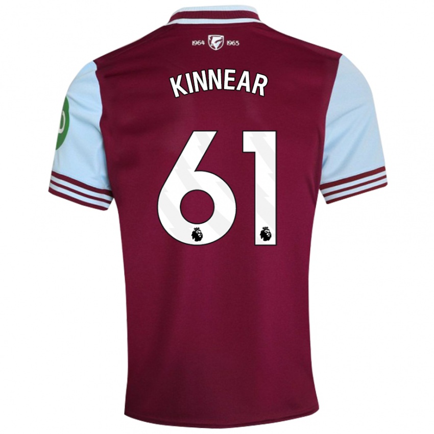 Kvinder Brian Kinnear #61 Mørkerød Hjemmebane Spillertrøjer 2024/25 Trøje T-Shirt