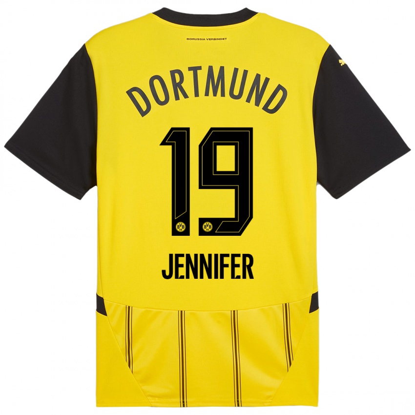 Kvinder Gutierrez Bermejo Jennifer #19 Gul Sort Hjemmebane Spillertrøjer 2024/25 Trøje T-Shirt