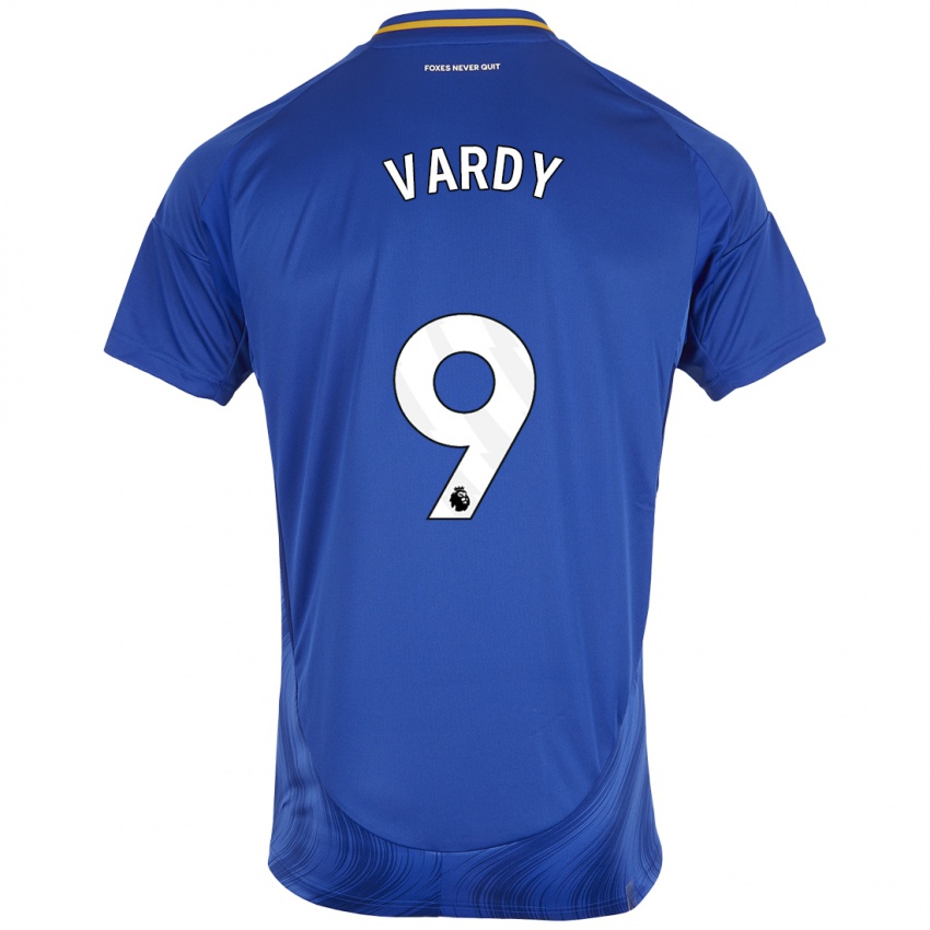 Kvinder Jamie Vardy #9 Blå Hvid Hjemmebane Spillertrøjer 2024/25 Trøje T-Shirt