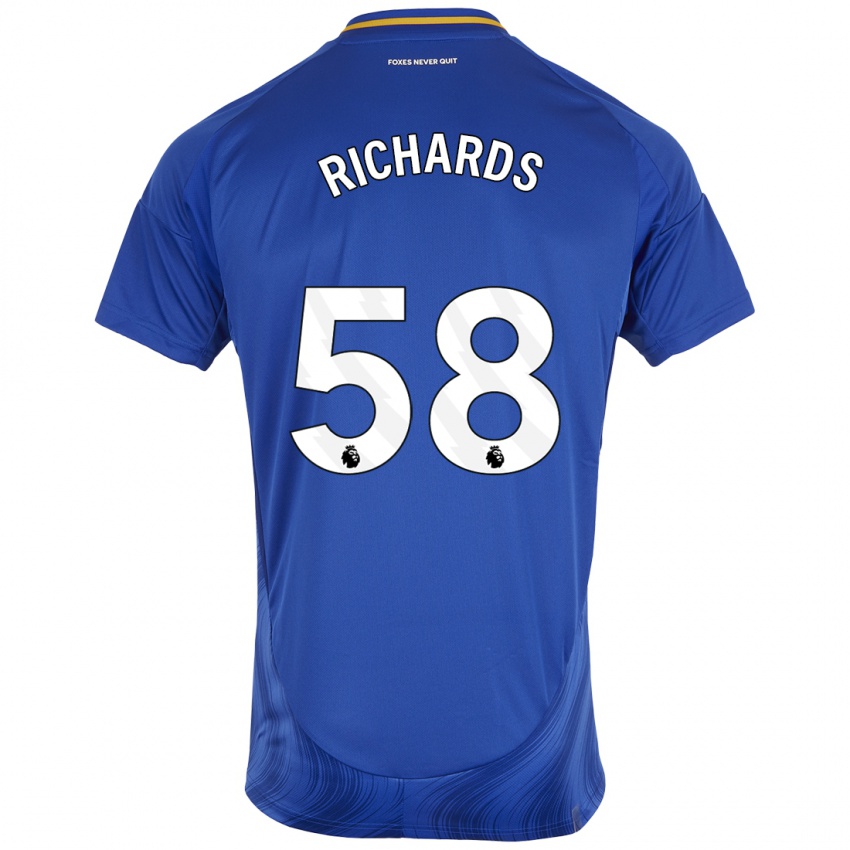 Kvinder Amani Richards #58 Blå Hvid Hjemmebane Spillertrøjer 2024/25 Trøje T-Shirt