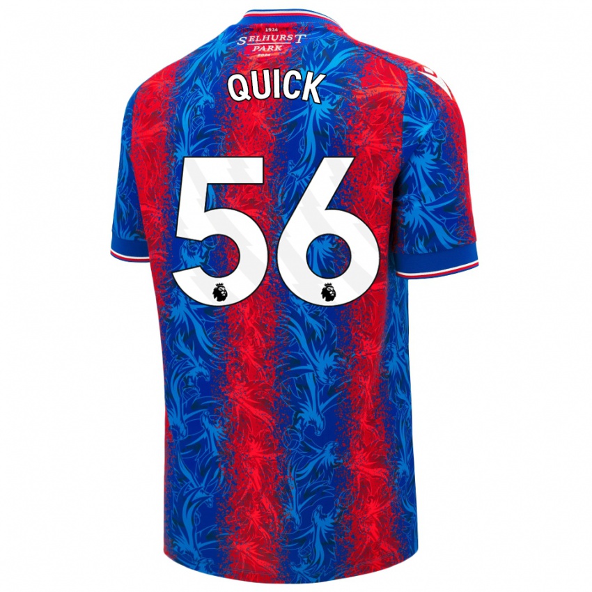 Kvinder Daniel Quick #56 Røde Blå Striber Hjemmebane Spillertrøjer 2024/25 Trøje T-Shirt