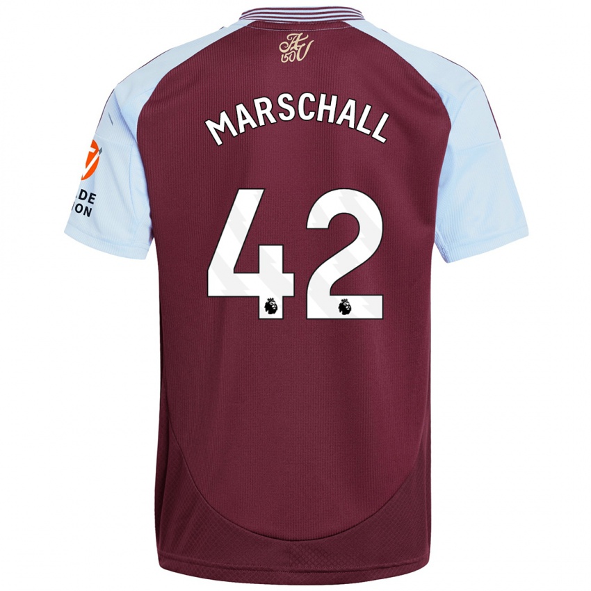 Kvinder Filip Marschall #42 Burgund Himmelblå Hjemmebane Spillertrøjer 2024/25 Trøje T-Shirt