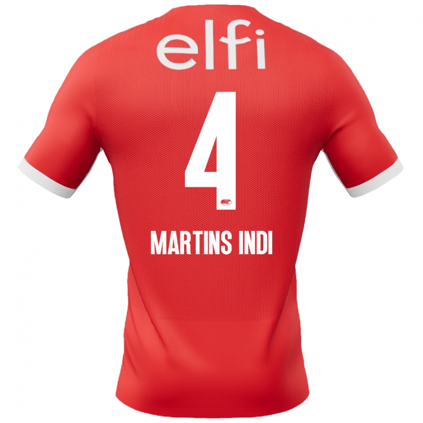 Kvinder Bruno Martins Indi #4 Rød Hvid Hjemmebane Spillertrøjer 2024/25 Trøje T-Shirt