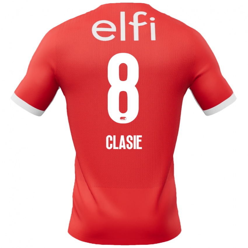 Kvinder Jordy Clasie #8 Rød Hvid Hjemmebane Spillertrøjer 2024/25 Trøje T-Shirt