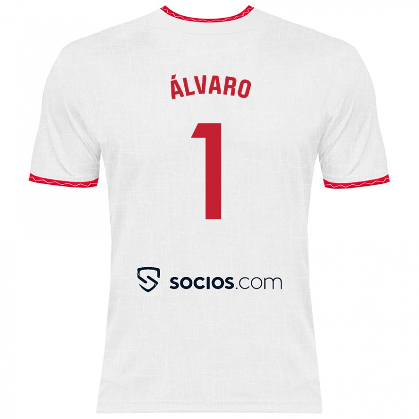 Kvinder Alvaro Fernandez #1 Hvid Rød Hjemmebane Spillertrøjer 2024/25 Trøje T-Shirt