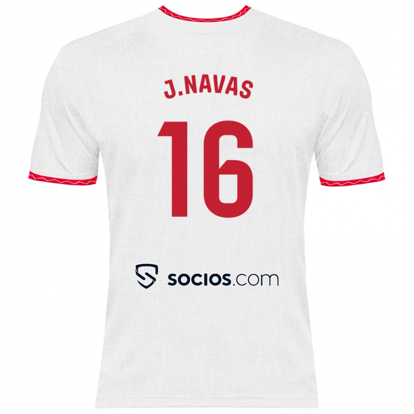 Kvinder Jesus Navas #16 Hvid Rød Hjemmebane Spillertrøjer 2024/25 Trøje T-Shirt