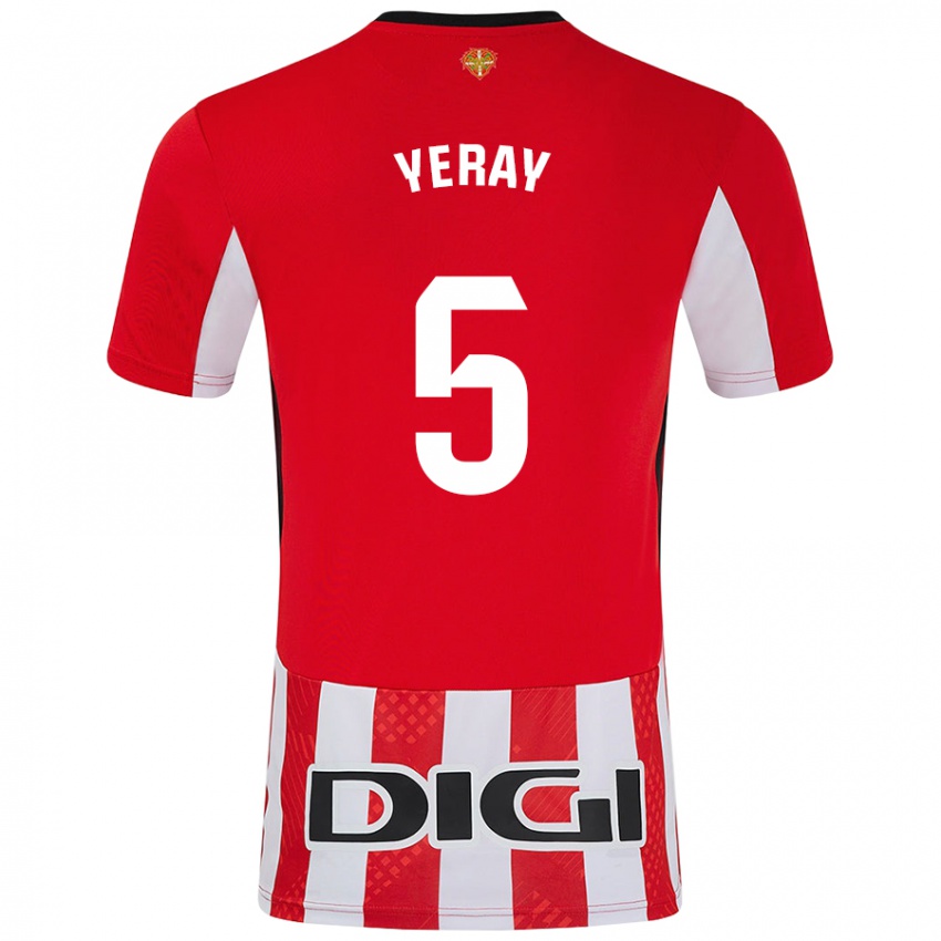 Kvinder Yeray Alvarez #5 Rød Hvid Hjemmebane Spillertrøjer 2024/25 Trøje T-Shirt