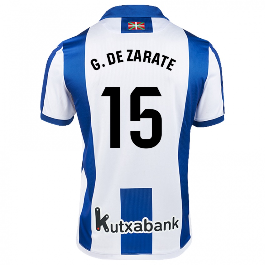 Kvinder Urko Gonzalez De Zarate #15 Hvid Blå Hjemmebane Spillertrøjer 2024/25 Trøje T-Shirt