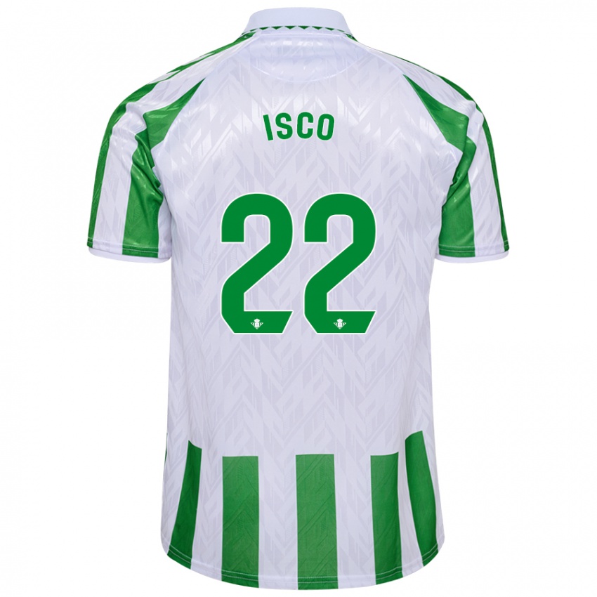 Kvinder Isco #22 Grønne Hvide Striber Hjemmebane Spillertrøjer 2024/25 Trøje T-Shirt