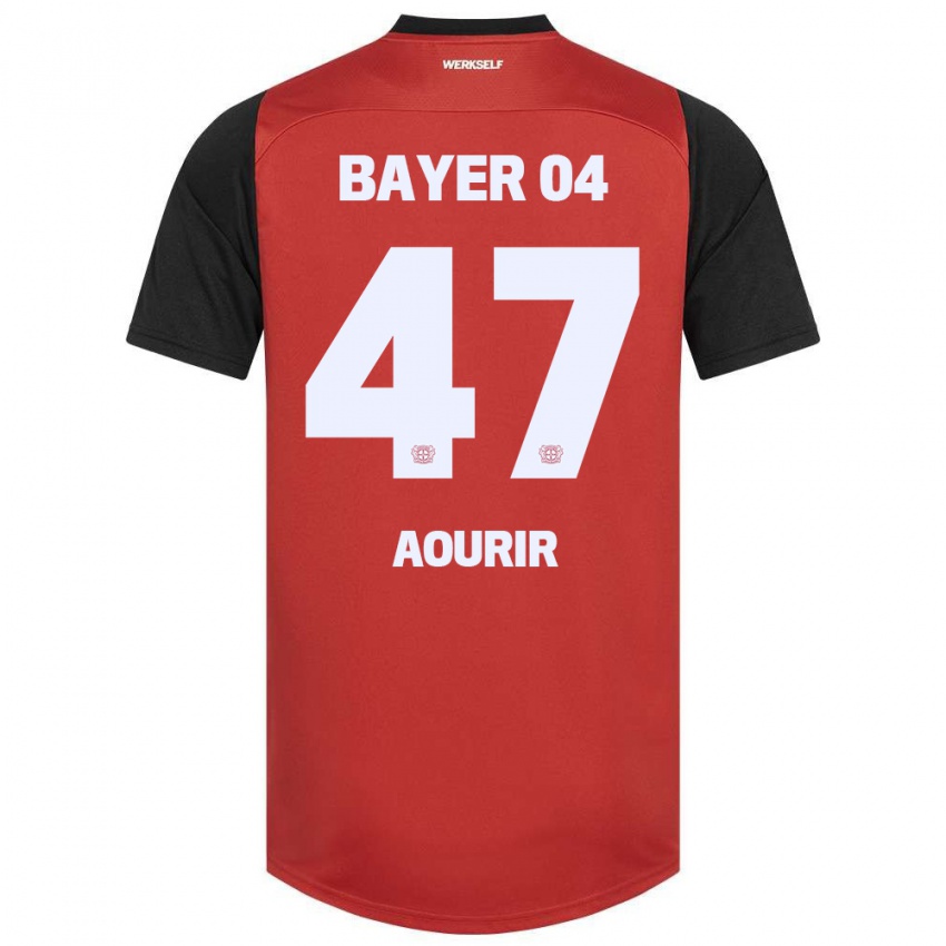 Kvinder Ayman Aourir #47 Rød Sort Hjemmebane Spillertrøjer 2024/25 Trøje T-Shirt