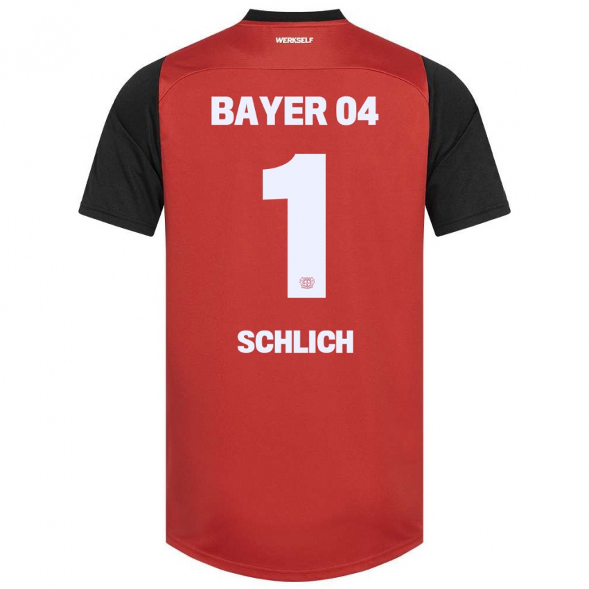 Kvinder Jesper Schlich #1 Rød Sort Hjemmebane Spillertrøjer 2024/25 Trøje T-Shirt