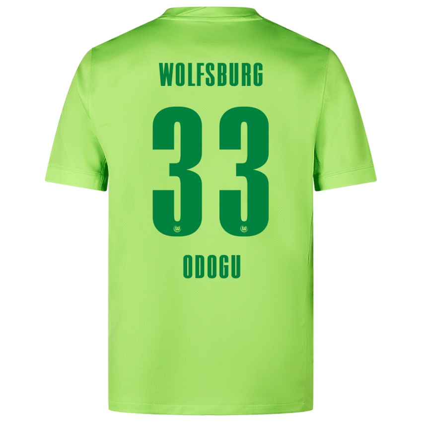 Kvinder David Odogu #33 Fluorescerende Grøn Hjemmebane Spillertrøjer 2024/25 Trøje T-Shirt