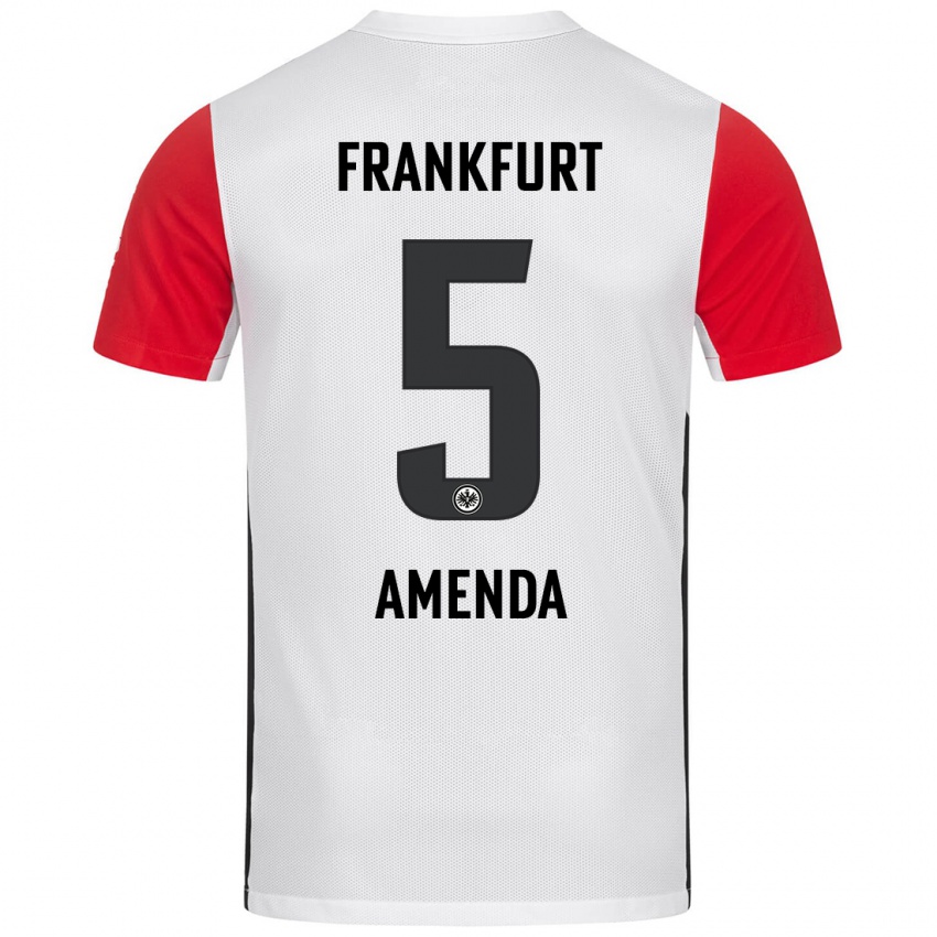 Kvinder Aurèle Amenda #5 Hvid Rød Hjemmebane Spillertrøjer 2024/25 Trøje T-Shirt