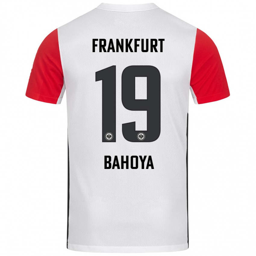 Kvinder Jean-Mattéo Bahoya #19 Hvid Rød Hjemmebane Spillertrøjer 2024/25 Trøje T-Shirt