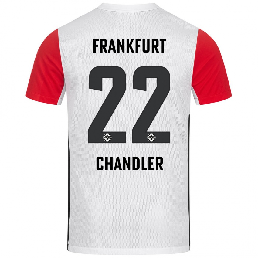 Kvinder Timothy Chandler #22 Hvid Rød Hjemmebane Spillertrøjer 2024/25 Trøje T-Shirt