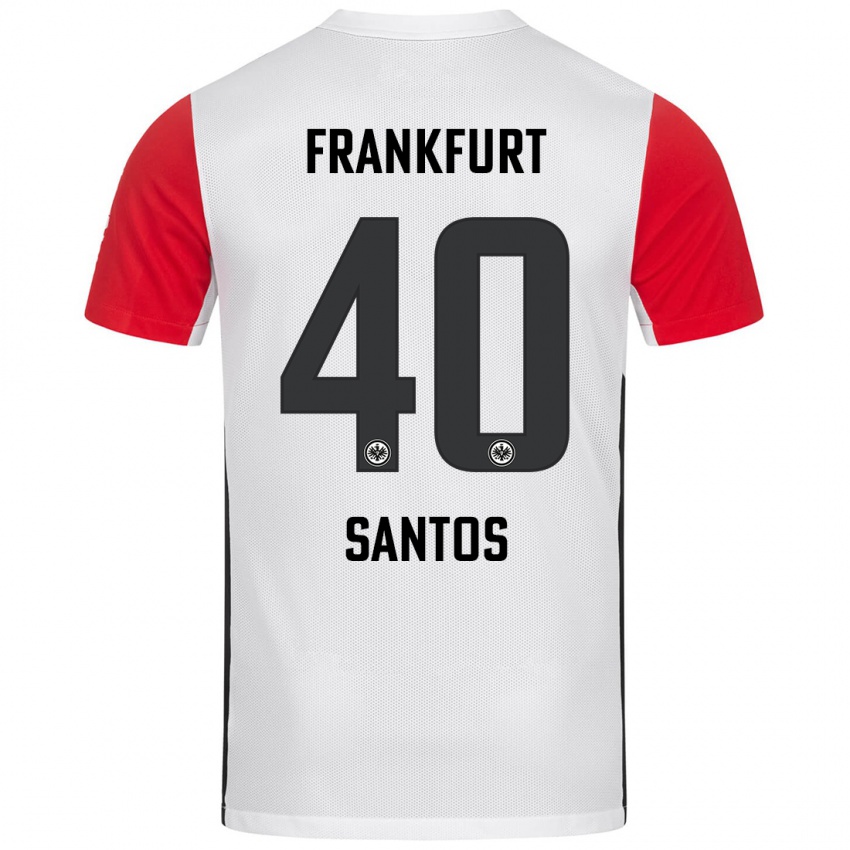 Kvinder Kauã Santos #40 Hvid Rød Hjemmebane Spillertrøjer 2024/25 Trøje T-Shirt