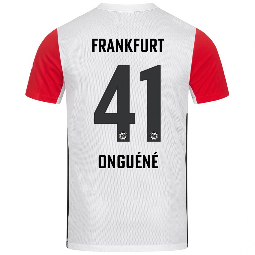 Kvinder Jérôme Onguéné #41 Hvid Rød Hjemmebane Spillertrøjer 2024/25 Trøje T-Shirt