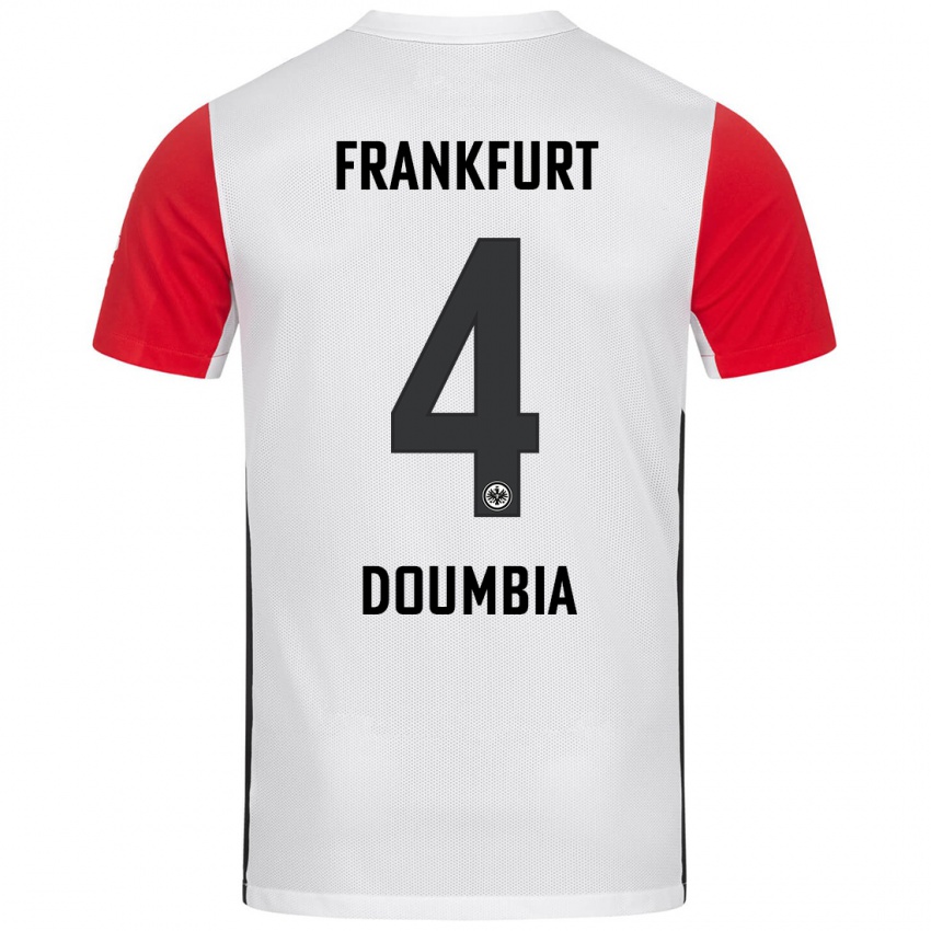 Kvinder Fousseny Doumbia #4 Hvid Rød Hjemmebane Spillertrøjer 2024/25 Trøje T-Shirt