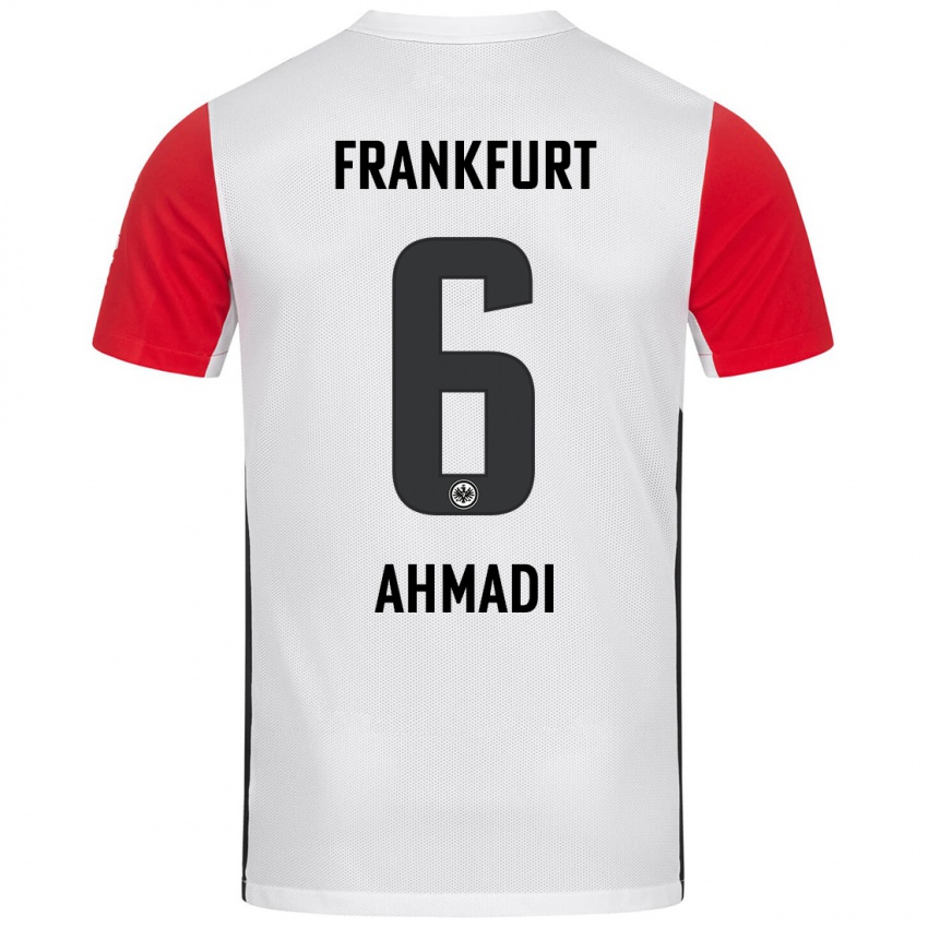 Kvinder Shayan Ahmadi #6 Hvid Rød Hjemmebane Spillertrøjer 2024/25 Trøje T-Shirt