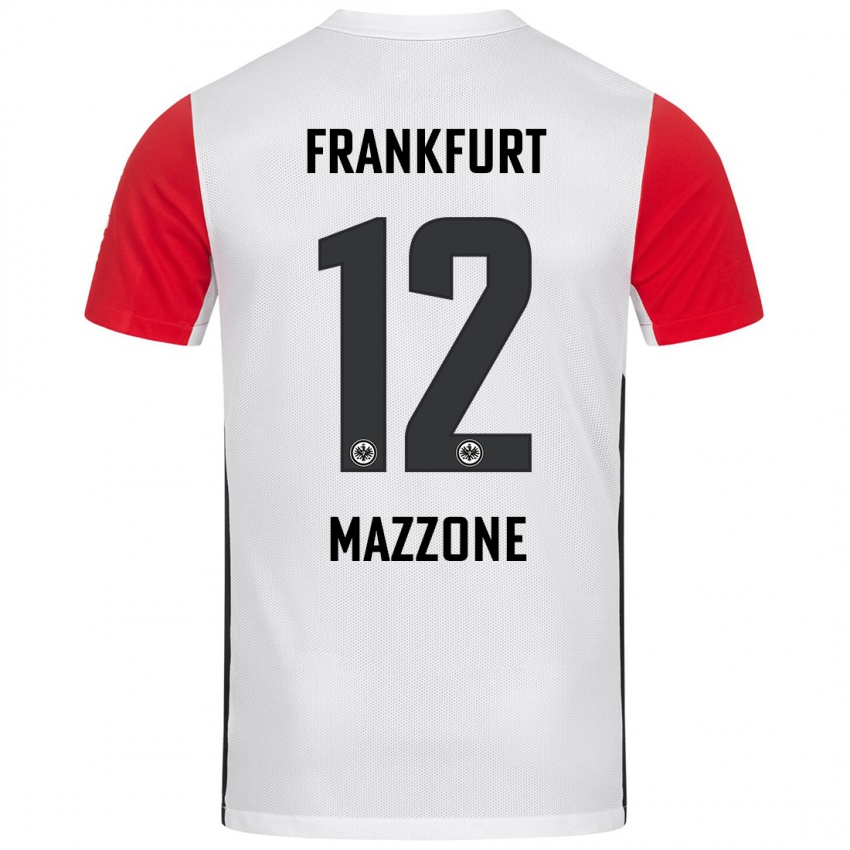 Kvinder Matteo Mazzone #12 Hvid Rød Hjemmebane Spillertrøjer 2024/25 Trøje T-Shirt