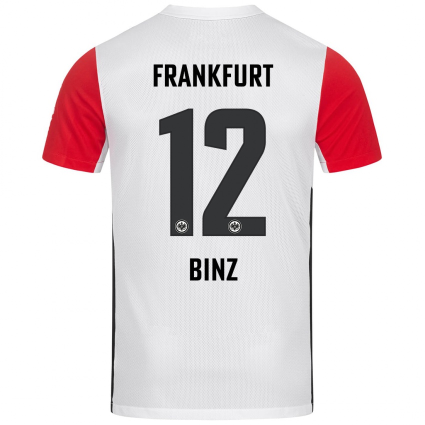 Kvinder Sam Binz #12 Hvid Rød Hjemmebane Spillertrøjer 2024/25 Trøje T-Shirt