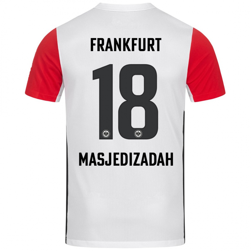 Kvinder Abolfazl Masjedizadah #18 Hvid Rød Hjemmebane Spillertrøjer 2024/25 Trøje T-Shirt