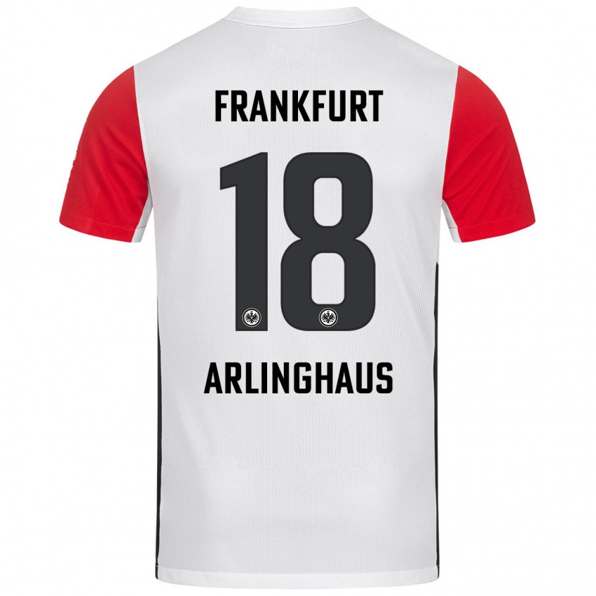 Kvinder Max Arlinghaus #18 Hvid Rød Hjemmebane Spillertrøjer 2024/25 Trøje T-Shirt