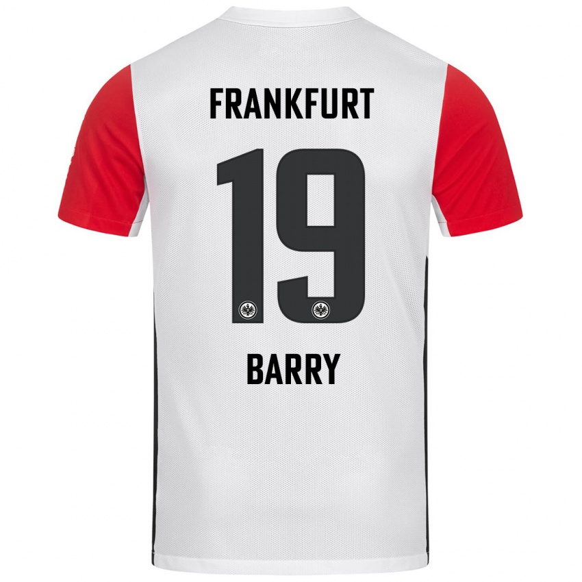 Kvinder Jasha Barry #19 Hvid Rød Hjemmebane Spillertrøjer 2024/25 Trøje T-Shirt