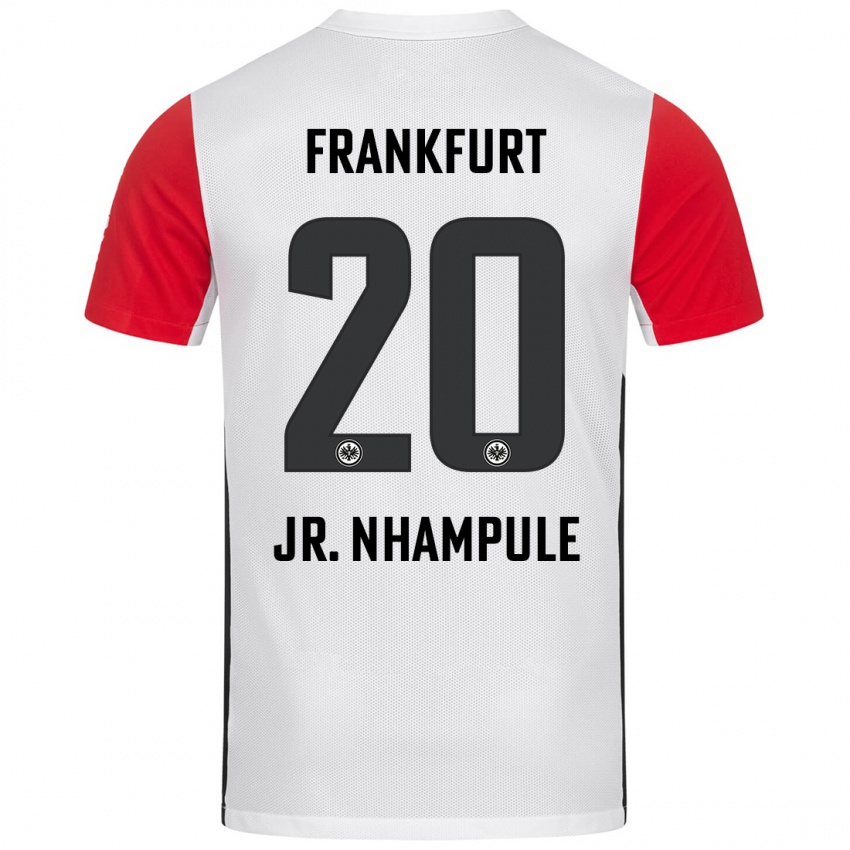 Kvinder Antonio Junior Nhampule #20 Hvid Rød Hjemmebane Spillertrøjer 2024/25 Trøje T-Shirt