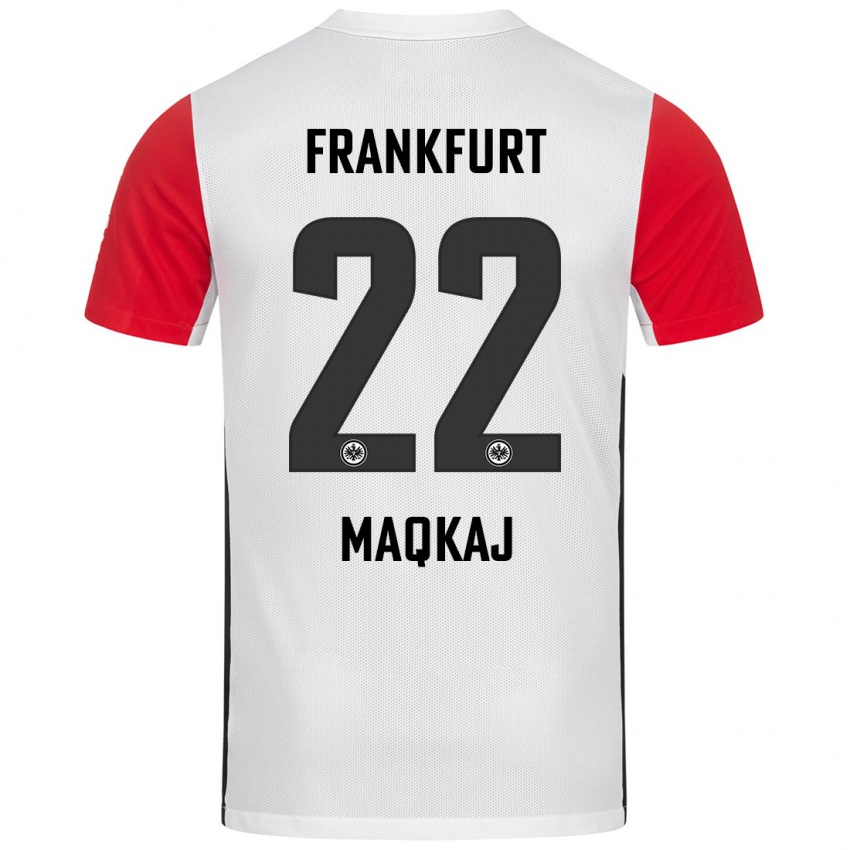 Kvinder Dritan Maqkaj #22 Hvid Rød Hjemmebane Spillertrøjer 2024/25 Trøje T-Shirt