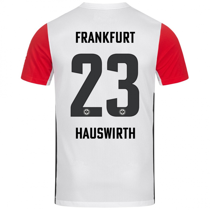 Kvinder Max Hauswirth #23 Hvid Rød Hjemmebane Spillertrøjer 2024/25 Trøje T-Shirt