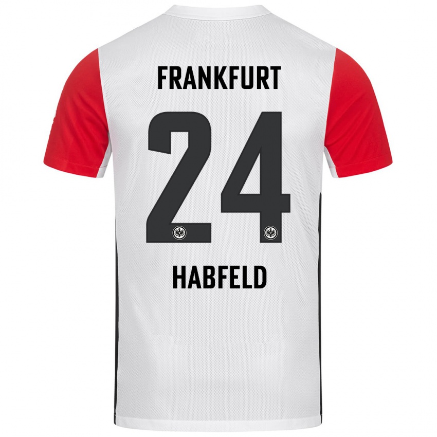 Kvinder Josef Haßfeld #24 Hvid Rød Hjemmebane Spillertrøjer 2024/25 Trøje T-Shirt