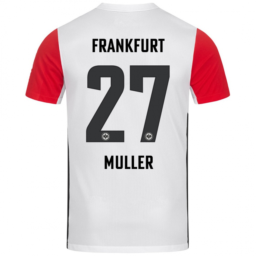 Kvinder Mark Müller #27 Hvid Rød Hjemmebane Spillertrøjer 2024/25 Trøje T-Shirt