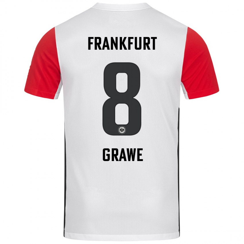 Kvinder Lisanne Gräwe #8 Hvid Rød Hjemmebane Spillertrøjer 2024/25 Trøje T-Shirt