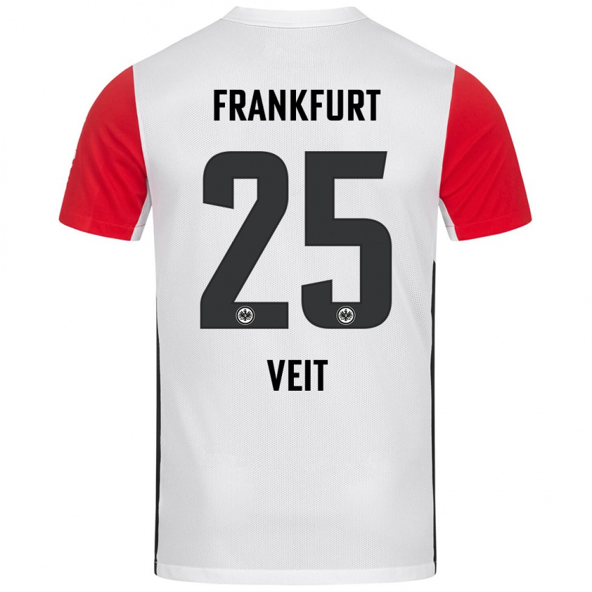 Kvinder Jella Veit #25 Hvid Rød Hjemmebane Spillertrøjer 2024/25 Trøje T-Shirt