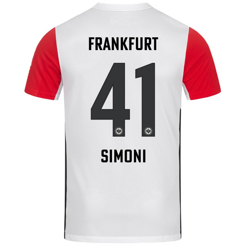 Kvinder Simon Simoni #41 Hvid Rød Hjemmebane Spillertrøjer 2024/25 Trøje T-Shirt