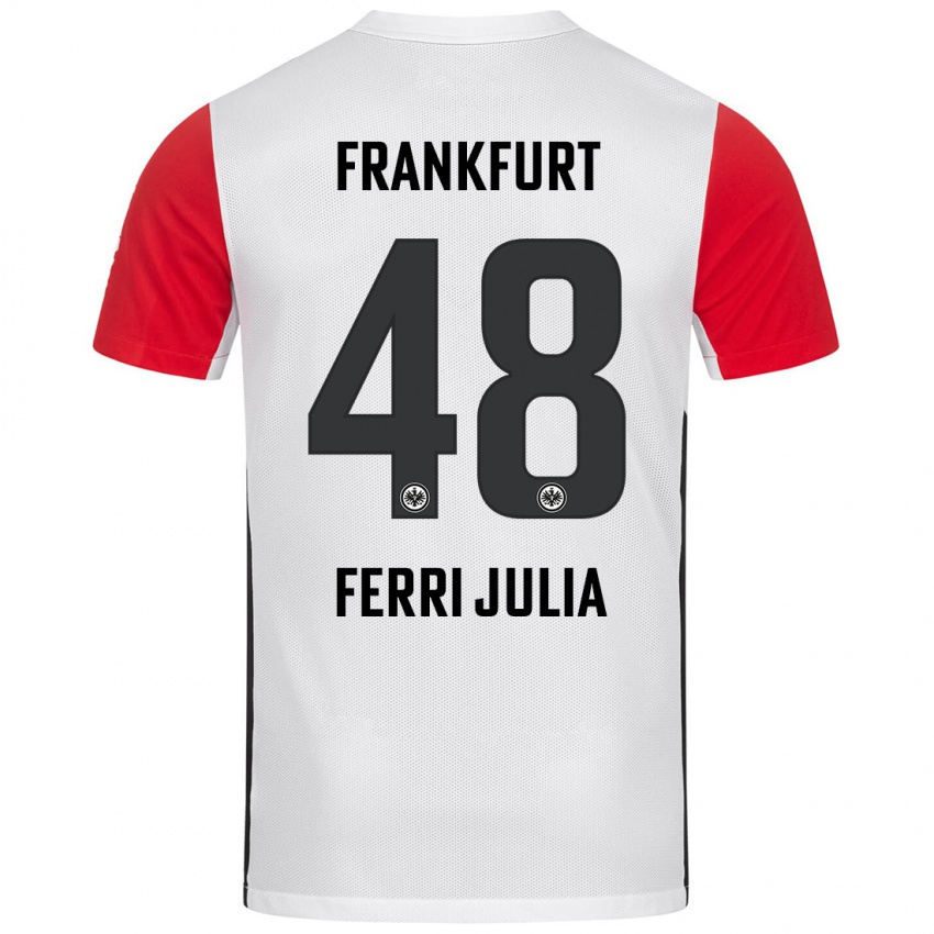 Kvinder Nacho Ferri #48 Hvid Rød Hjemmebane Spillertrøjer 2024/25 Trøje T-Shirt