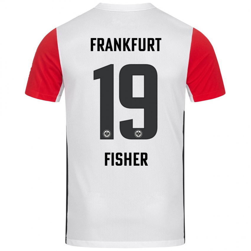 Kvinder Ben-Luca Fisher #19 Hvid Rød Hjemmebane Spillertrøjer 2024/25 Trøje T-Shirt