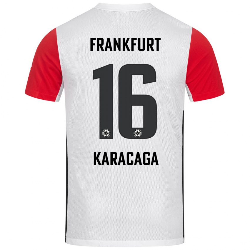 Kvinder Tom Karacaga #16 Hvid Rød Hjemmebane Spillertrøjer 2024/25 Trøje T-Shirt